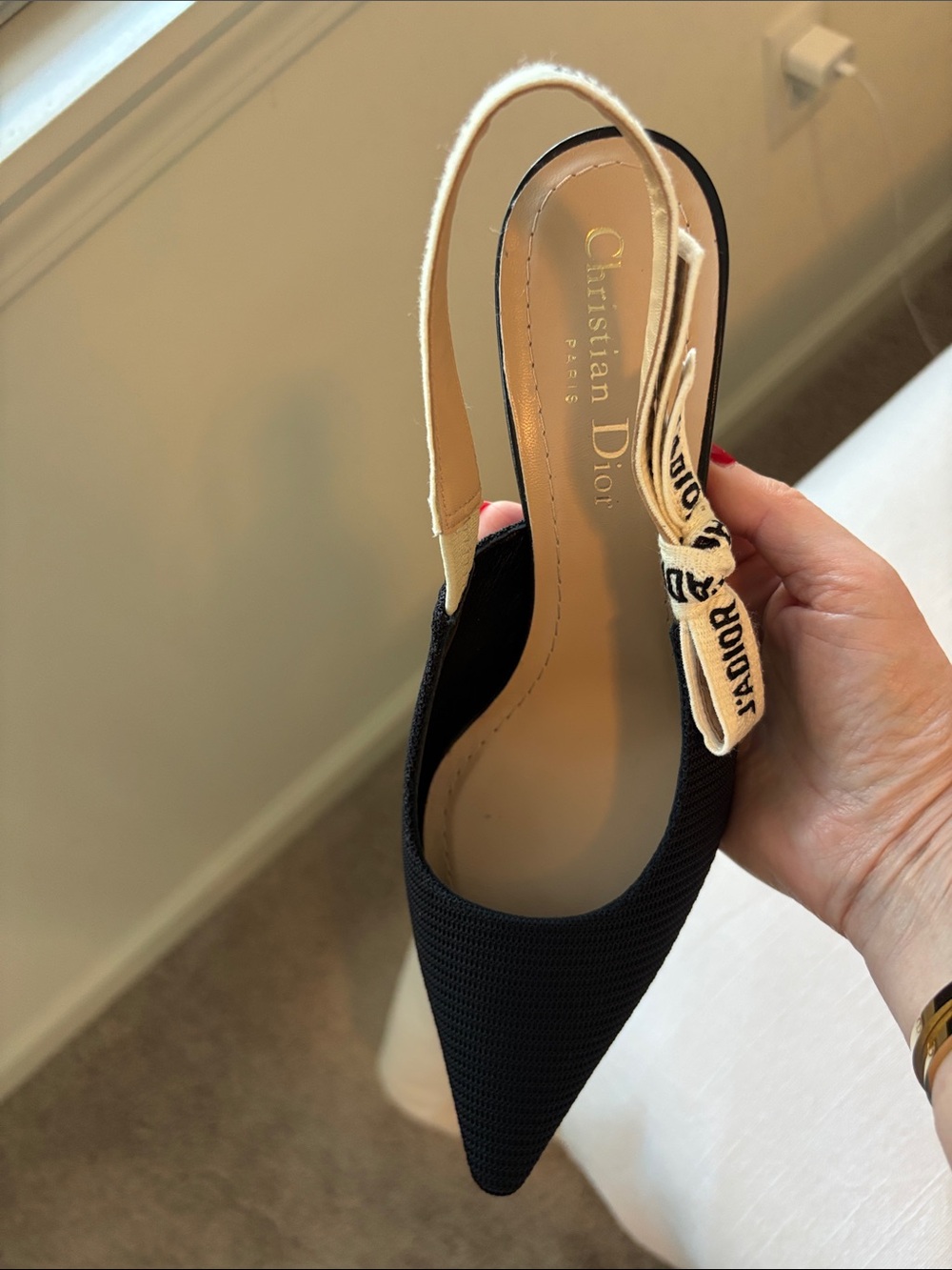 Dior Christian Dior Black J'Adior Slingback Kitten Heel Pumps 36 1/2 EU - NWT - Picture 15 of 17
